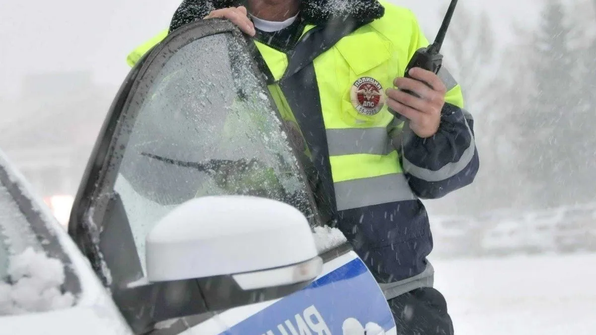 На Ямале спасли водителя, чья машина осталась без топлива. Фото предоставлено управлением ГИБДД по ЯНАО.
