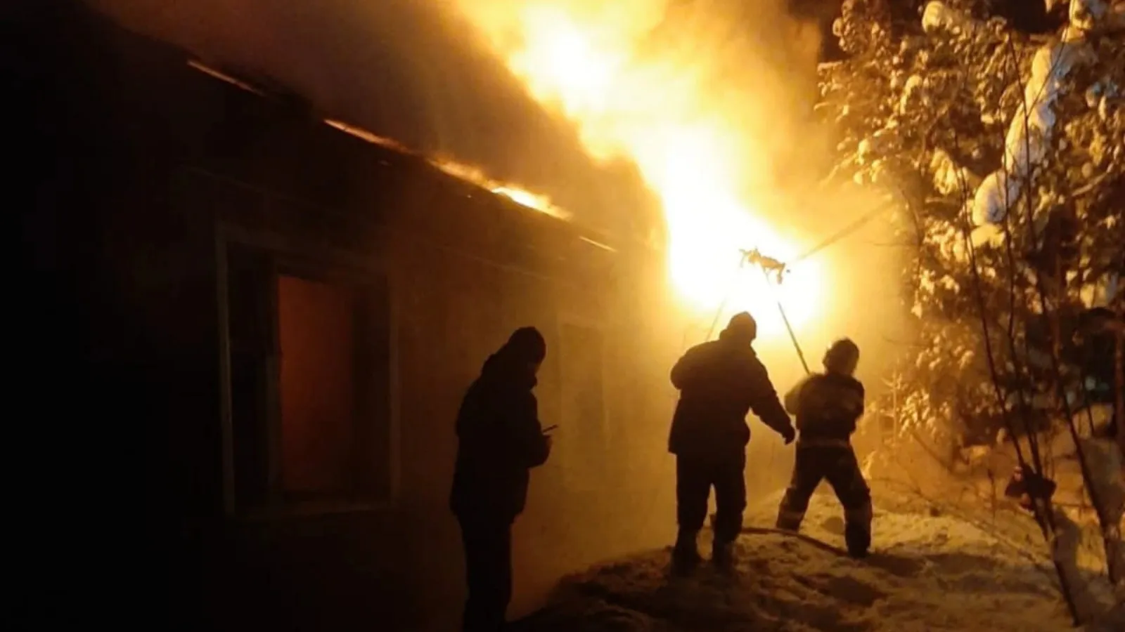 Пожар в частном доме в Мужах произошел в ночь на 2 февраля. Фото: t.me/OlegNikolaevichPopov
