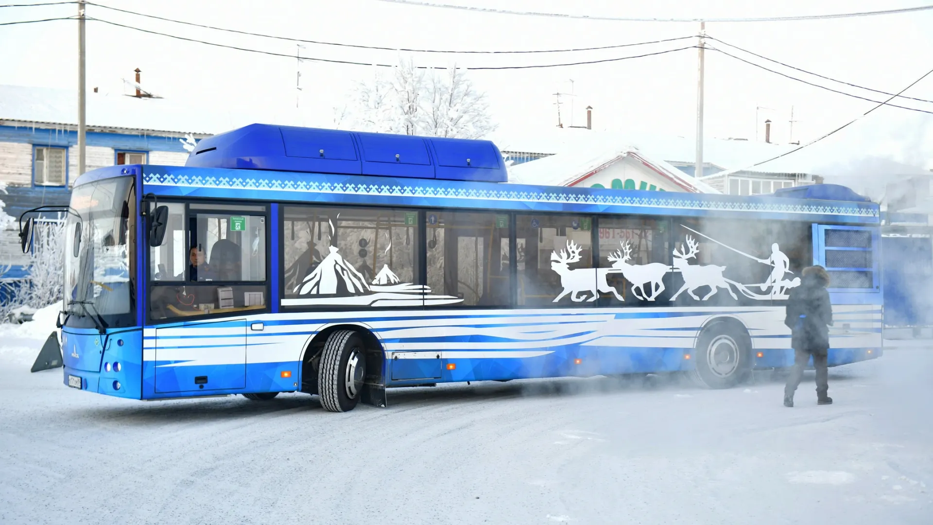 Водитель автобуса быстро отреагировал на ситуацию. Фото: Андрей Ткачев / «Ямал-Медиа»