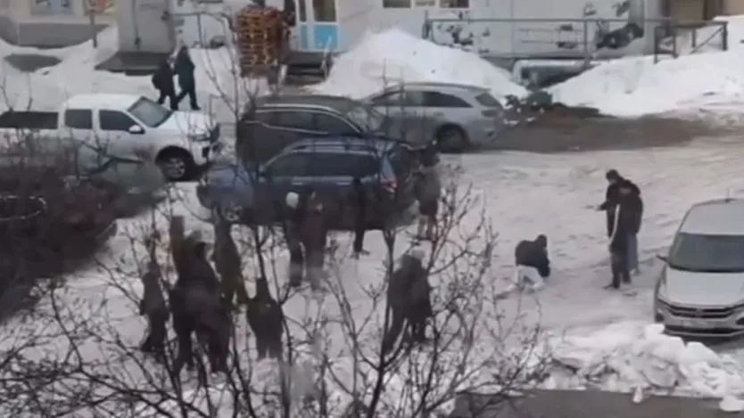 Инцидент произошел у дома № 15 на улице Ленина в Ноябрьске. Кадр из видео NSK / t.me/Noyabrsk112