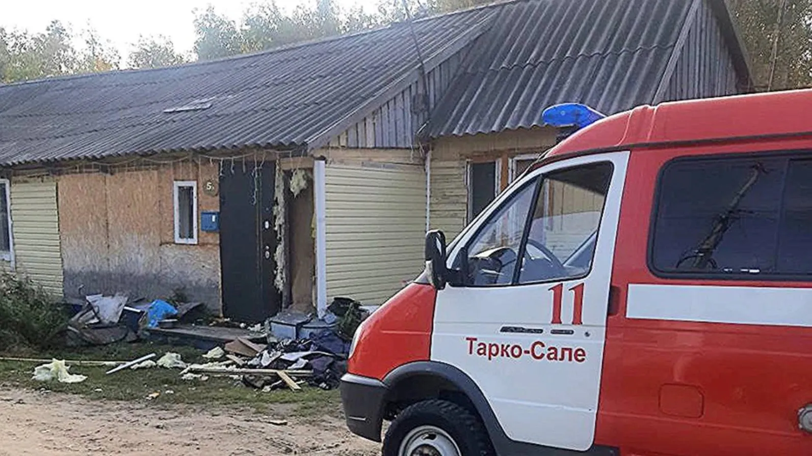 Пожар в Тарко-Сале произошел 12 сентября. Фото предоставлено ГУ МЧС по ЯНАО