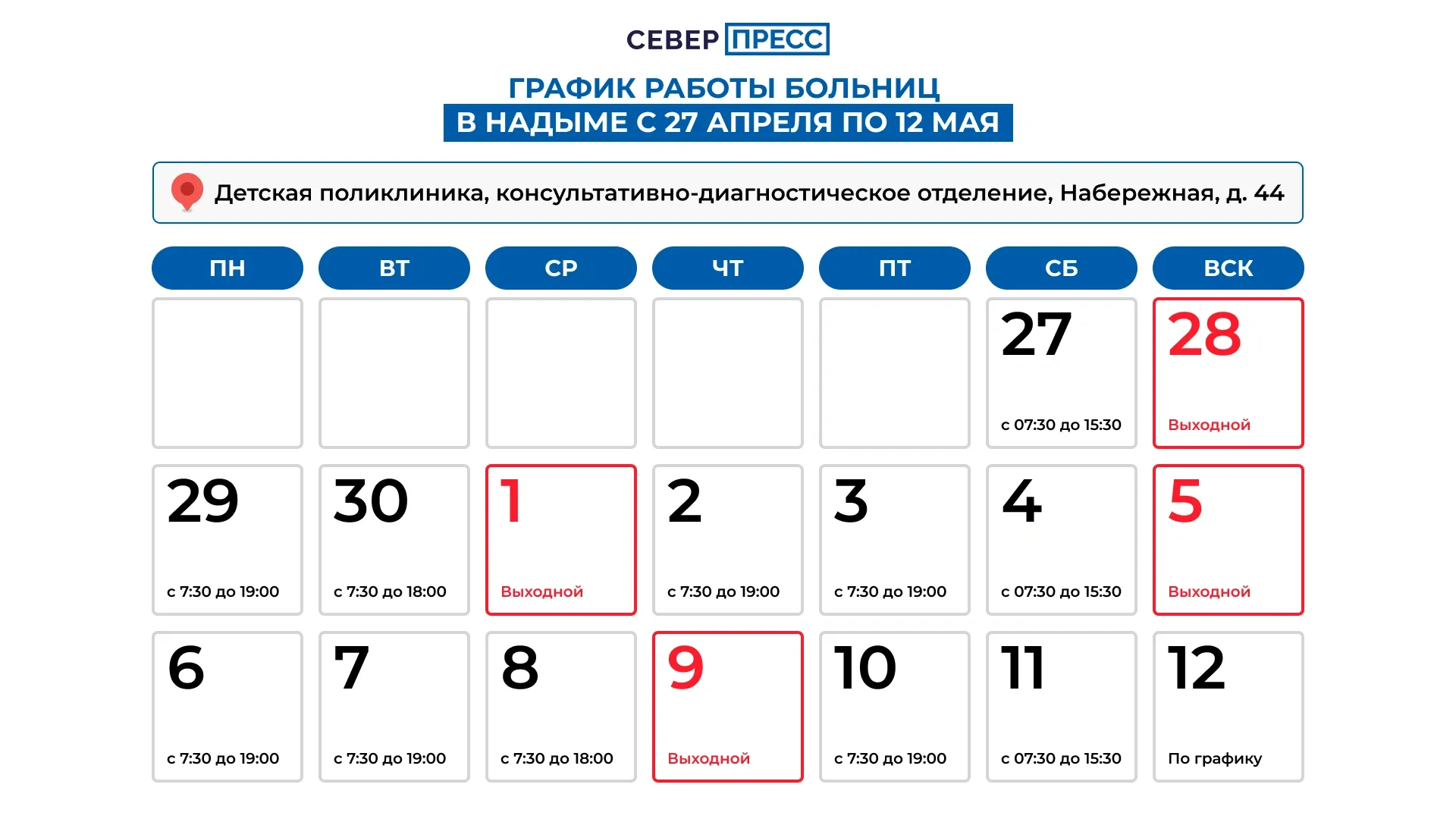 График работы косультативно-диагностического отделения детской поликлиники. Графика: Татьяна Бояринова / «Ямал-Медиа»