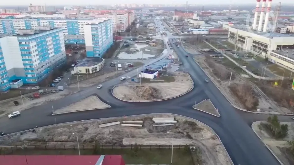 На улице появилась долгожданная кольцевая развязка. Фото: кадр из видео t.me/tvimpulse