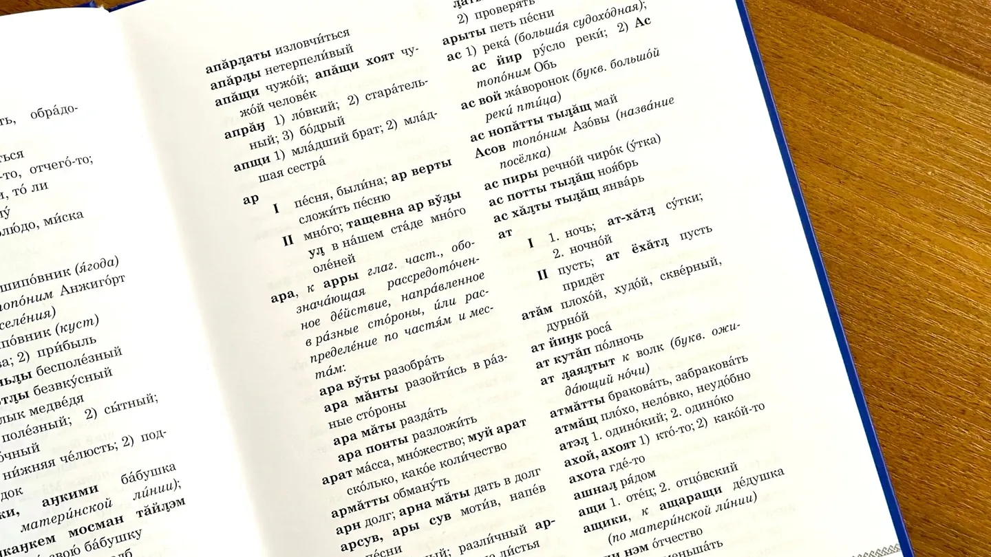 «Словарь хантыйско-русский и русско-хантыйский». Фото: vk.com/nb_yanao