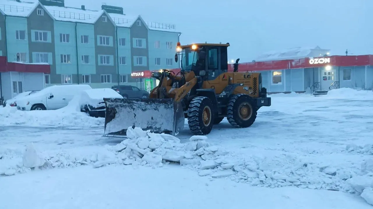 В Лабытнанги ликвидируют последствия пурги. Фото: vk.com/treskova_ma
