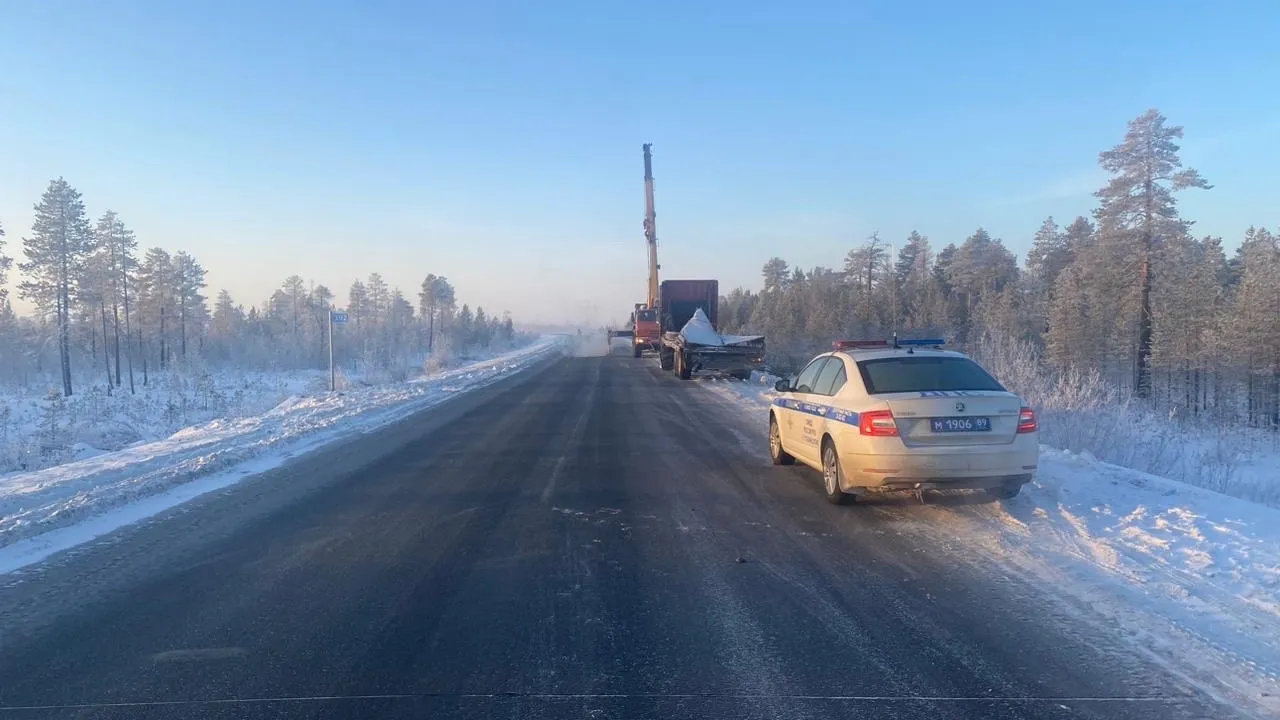 Водитель большегруза мог замерзнуть на трассе. Фото: vk.com/gubkinskiy_com